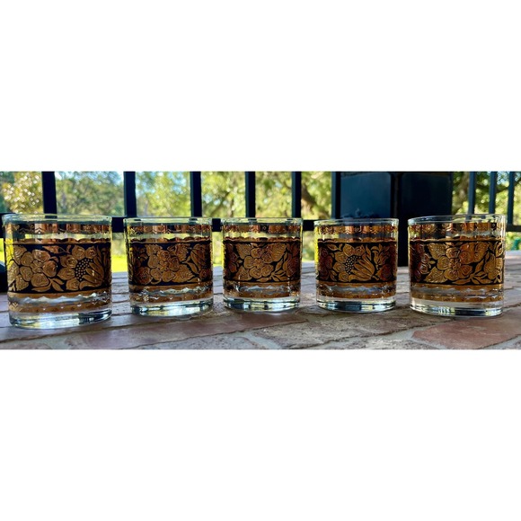 George Briard Black And Gold Whiskey Glasses - Picture 5 of 8